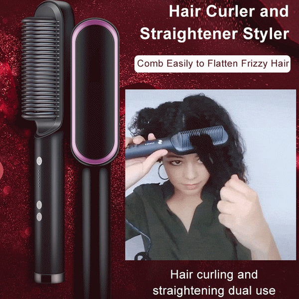 Hair Electric Straightener & Curl Comb - Trio Sphere Goods